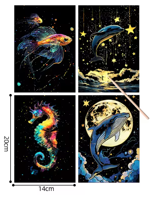 PPA- Colorful Night Scratch Art -4 Different models