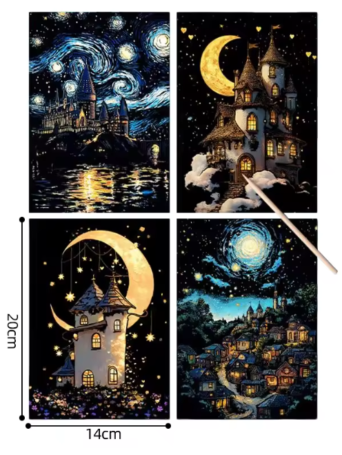 PPA- Colorful Night Scratch Art -4 Different models