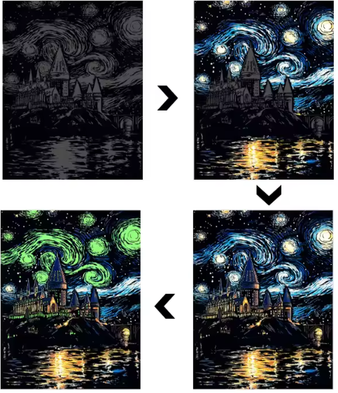 PPA- Colorful Night Scratch Art -4 Different models